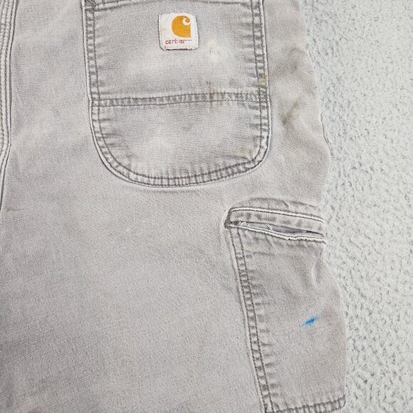 VTG CARHARTT Mens 38 Shorts Natural Distressed Relaxed Fit  Thrashed Workwear - Picture 11 of 11
